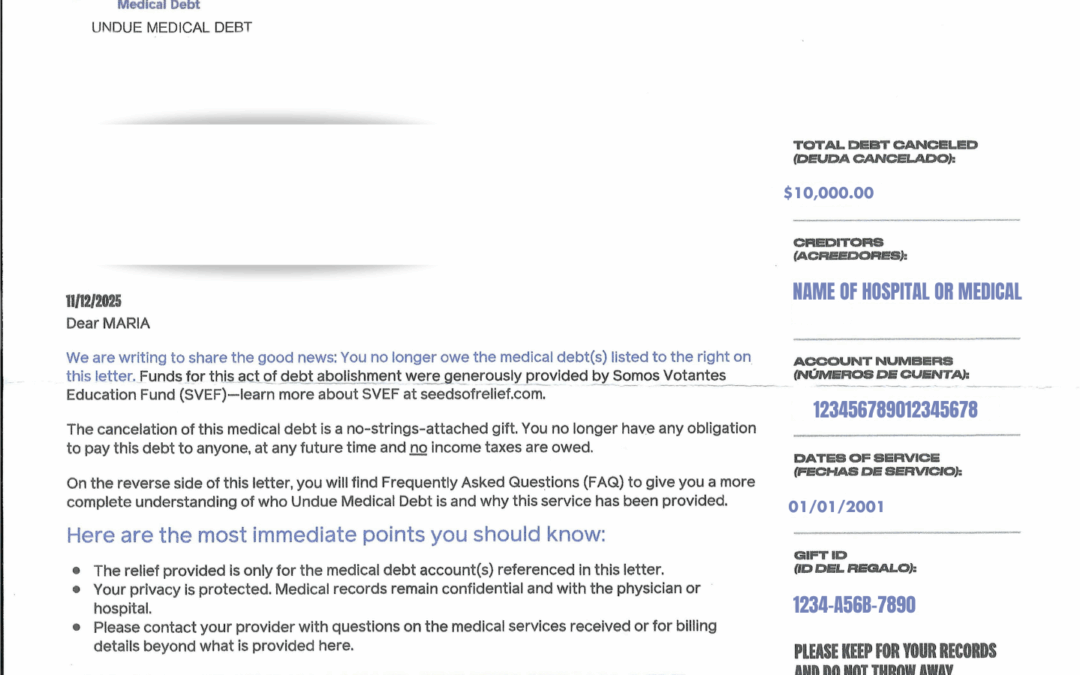 128 millones de personas en Nevada reciben cartas de perdón de deudas médicas