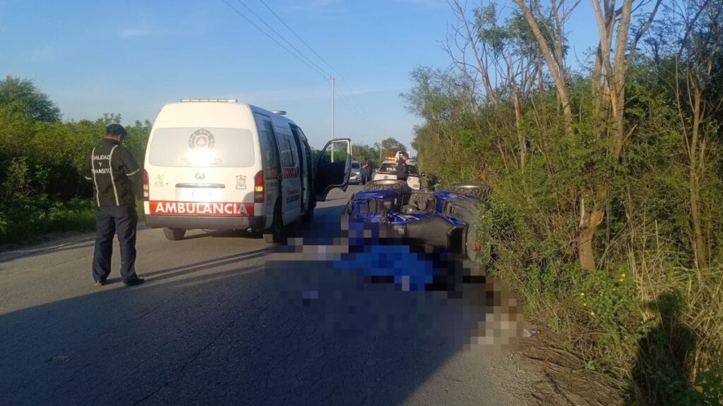 Trágica volcadura de cuatrimoto en Montemorelos: mujer pierde la vida y hombre queda herido