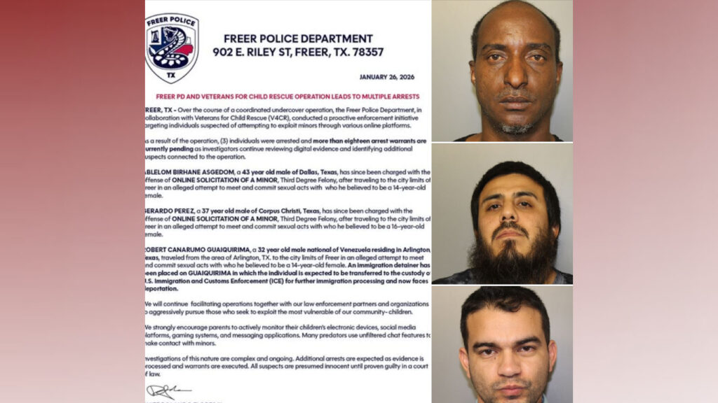 Operativo Encubierto en Freer Resulta en Arrestos por Explotación Infantil en Línea