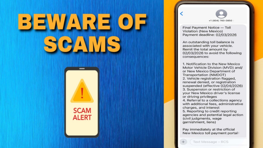 Alerta en Nuevo México: Estafas de Peaje Circulan en Mensajes y Llamadas