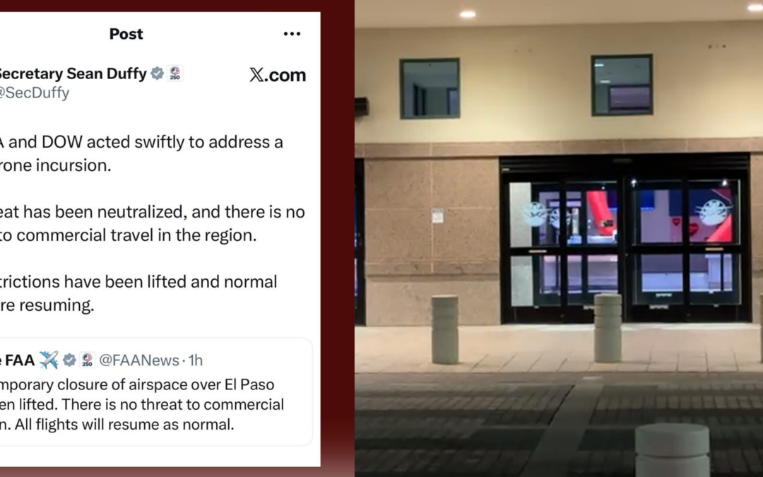 La FAA levanta la restricción de espacio aéreo en El Paso tras neutralizar el dron del cártel