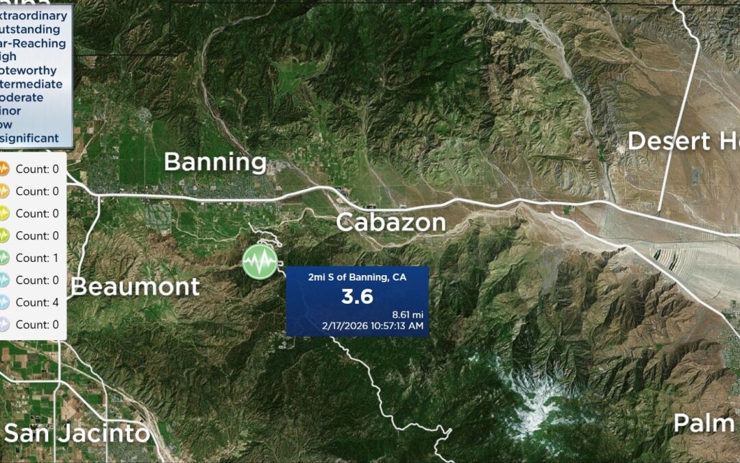 Temblor en Banning: Sismo de 3.6 sacude zona montañosa