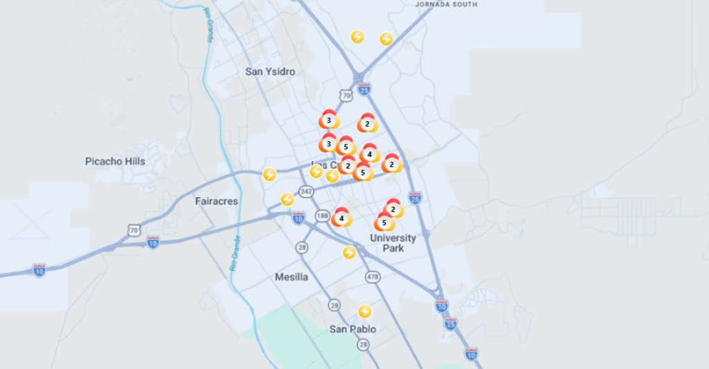 Cortes de energía afectan a más de 10,000 residentes en Las Cruces; servicio de El Paso Electric reanudado