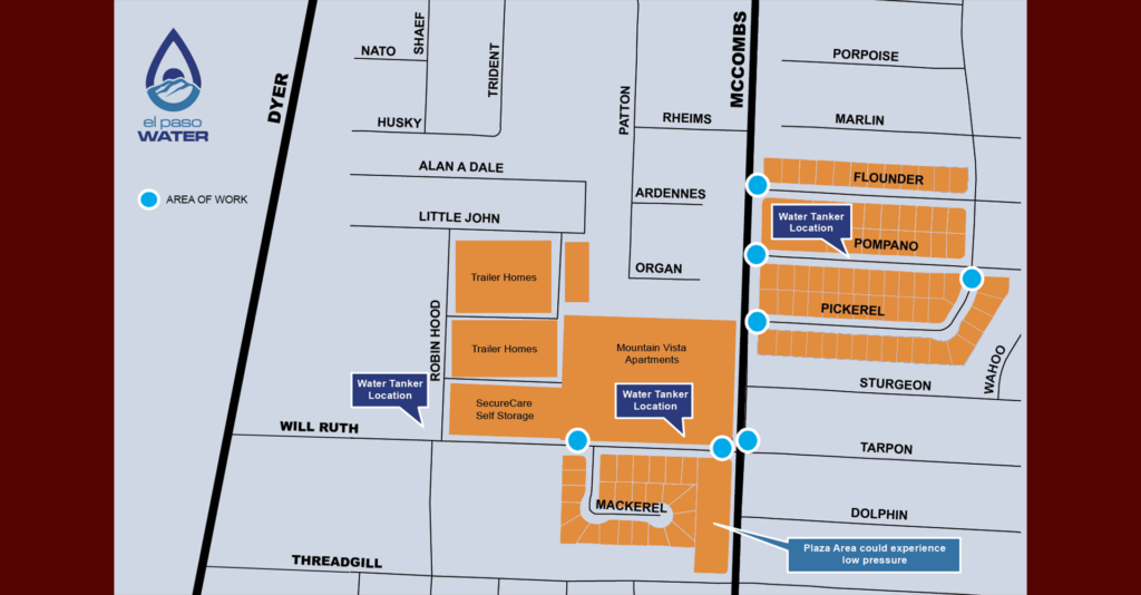 Corte de Agua Programado en el Noreste de El Paso: Afectará a 300 Hogares y Negocios