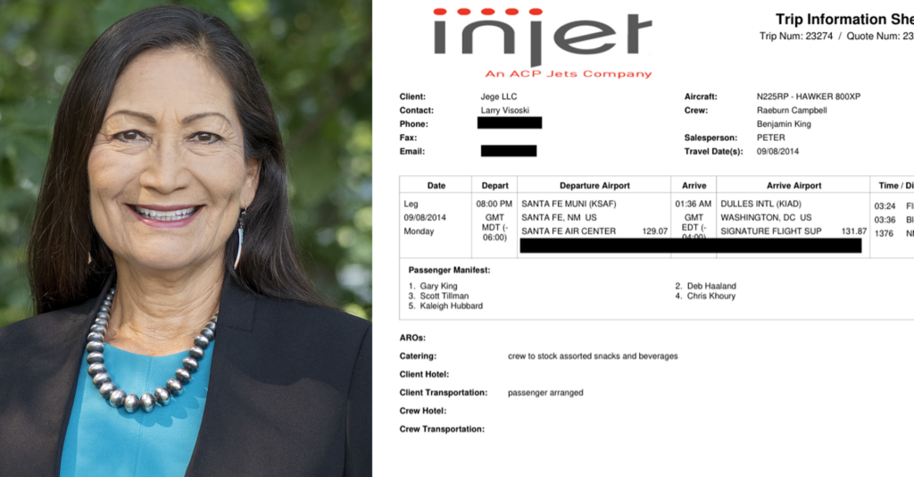 Deb Haaland involucrada en vuelo coordinado por Epstein, revelan documentos