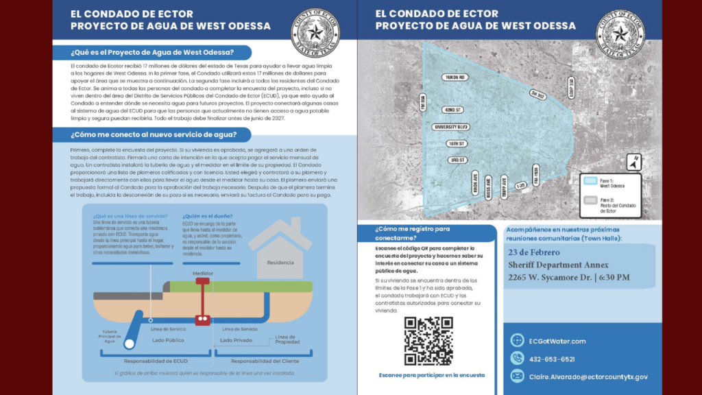 Reunión Comunitaria sobre el Proyecto de Agua en West Odessa: Asegurando Acceso a Agua Potable