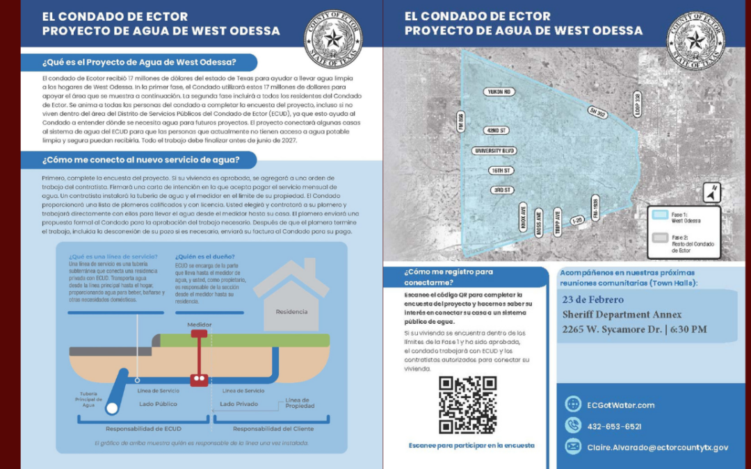 Reunión Comunitaria sobre el Proyecto de Agua en West Odessa: Asegurando Acceso a Agua Potable