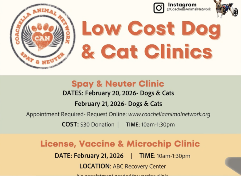 Clínica Veterinaria de Bajo Costo para Mascotas Este Fin de Semana en Indio