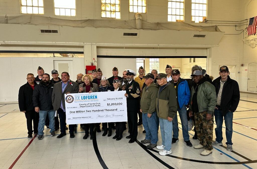 Zoe Lofgren Destina $1.2 Millones para Mejoras en el Centro de Veteranos de Watsonville