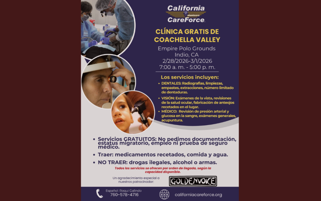Clínica Gratuita de California CareForce en Coachella Valley: ¡Servicios Médicos Sin Costo!