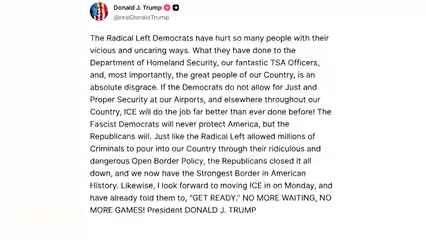 Trump Refuerza Seguridad en Aeropuertos de EE.UU. con Agentes de ICE