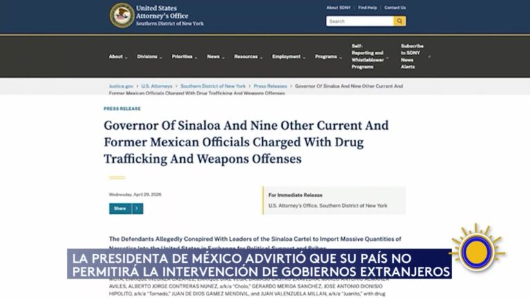 México Rechaza Intervención Extranjera Tras Acusación Contra Gobernador