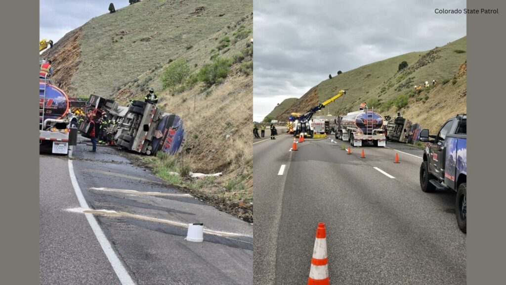 Grave Derrame de Combustible: Camión Cisterna Volcado Causa Cierre en la I-70 cerca de Golden