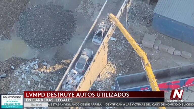 Policía de Las Vegas destruye vehículos por carreras ilegales y lanza duro mensaje contra la conducción temeraria