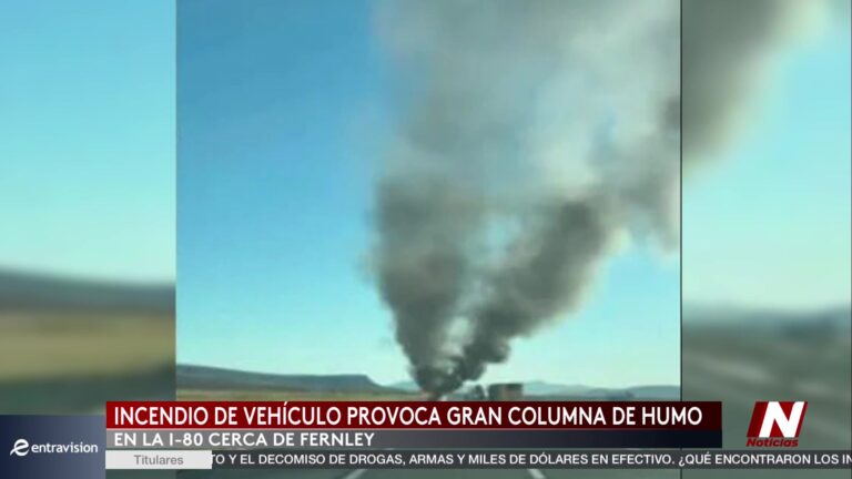 Vehículo Incendiado Provoca Gran Nube De Humo En Autopista I-80 Cerca De Fernley