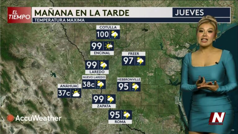 Pronóstico del tiempo en Laredo: ola de calor extrema y lluvias aisladas elevan el riesgo