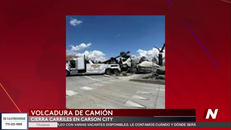Camión de cemento vuelca y colapsa intersección clave en Carson City