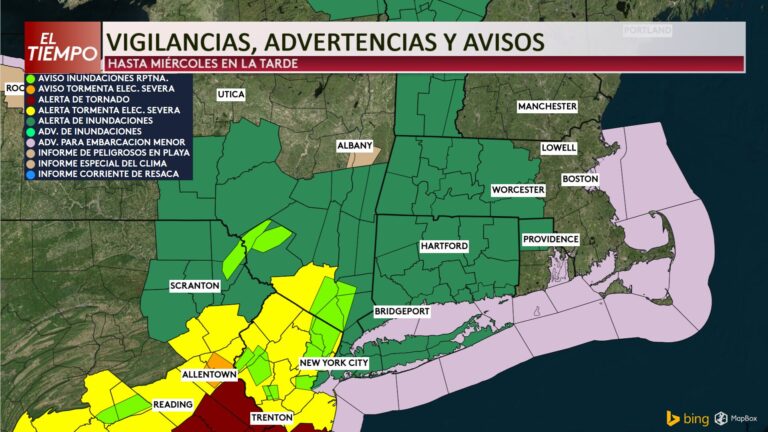 Lluvias intensas en Nueva Inglaterra: alerta por inundaciones repentinas y tormentas esta semana
