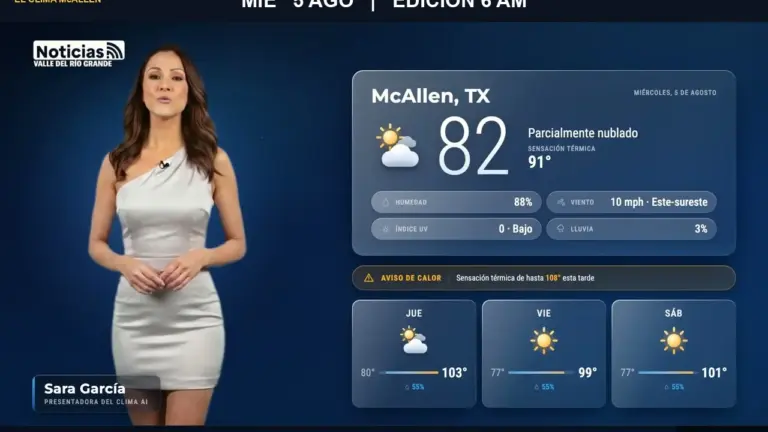 Clima en McAllen hoy: pronóstico del miércoles 5 de agosto a las 6:00 AM