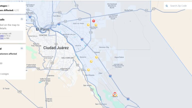 Más de 4 mil clientes sin electricidad en El Paso; EP Electric trabaja para restablecer el servicio