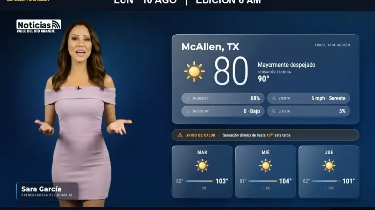 El Clima McAllen — Lunes 10 de agosto · Edición 6:00 AM