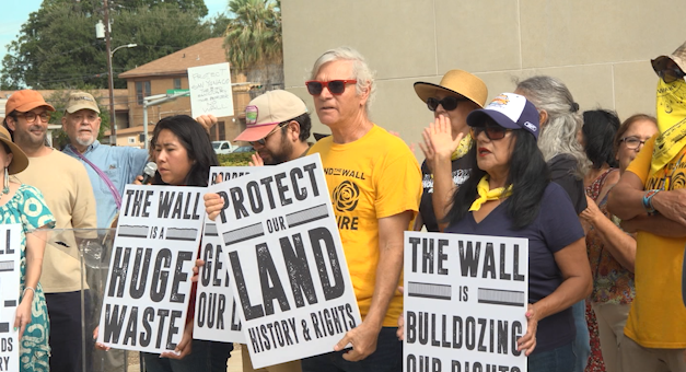 Residentes de San Ygnacio protestan contra construcción del muro fronterizo
